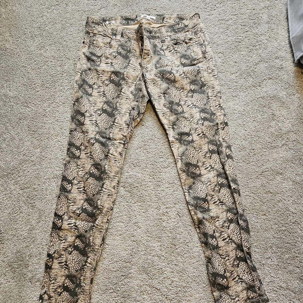 CAbi Snake Print Jeans - Brown and Black